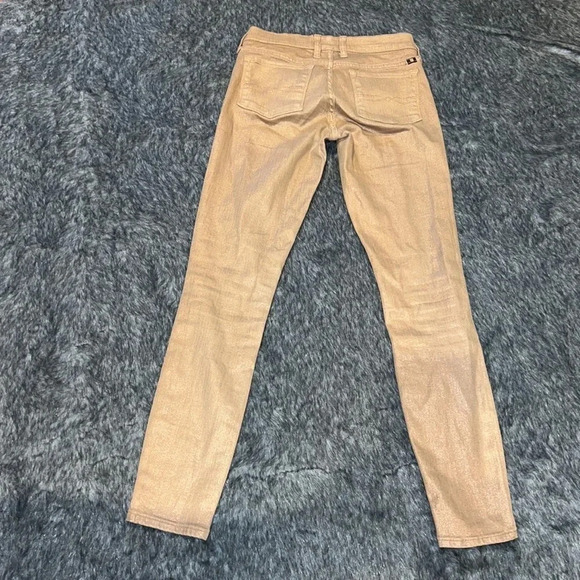 Lucky Braid Charlie Skinny Metallic  Gold jeans Sz 0 - Picture 12 of 14